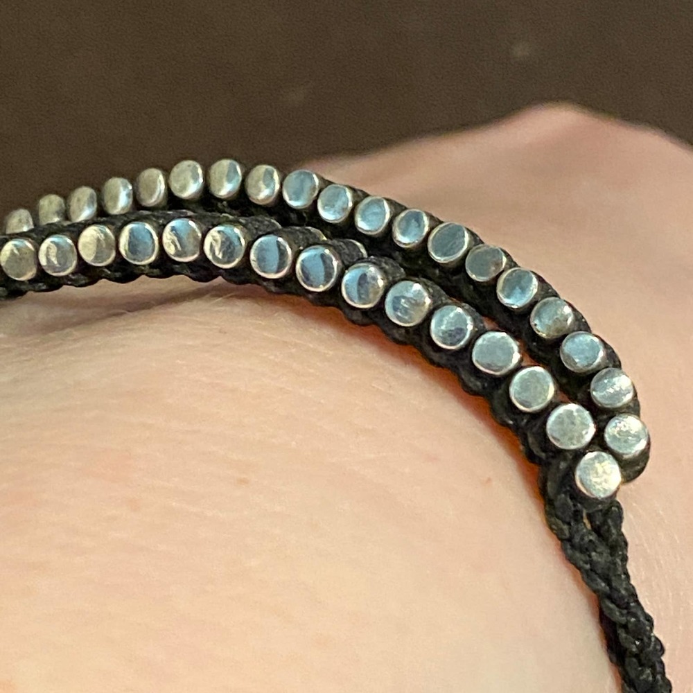 Sterling Silver Black Corded Twin Double Bracelet! NEW 925 Links of London - Picture 3 of 5